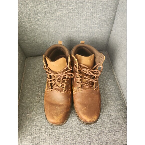 Skechers Men's Relaxed Fit Segment Garnet Dark Brown Leather Boots Size 9.5 - Picture 4 of 10